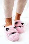 Soft Cat Slippers with Ears Pink Distty