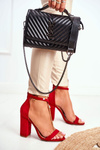 Red Suede Stiletto Sandals with Tassel Annick