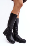 Women's Insulated Flat Heel Boots Black Evelio