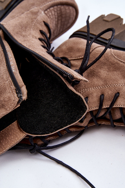 Women's Suede Warm Trapper Boots Bright brown Rehin