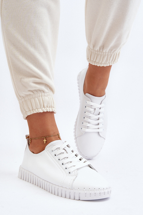 Trampki Damskie Skóra Białe Xenobia 7904