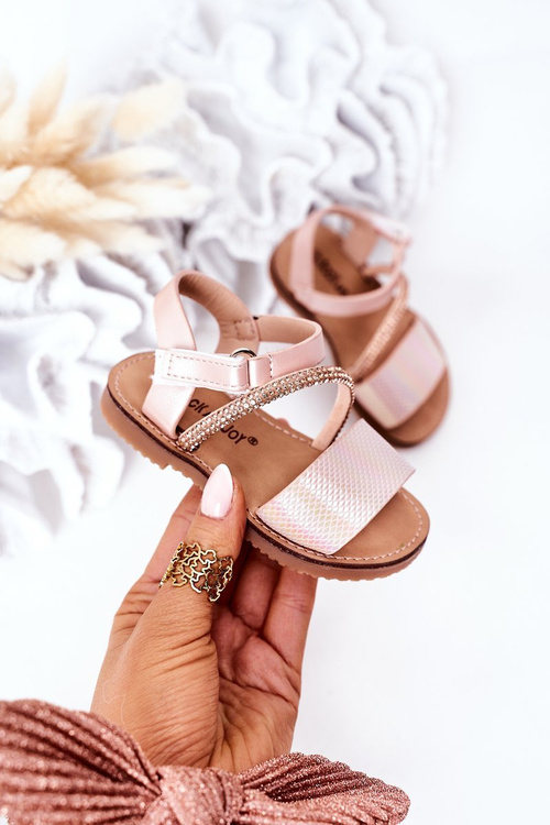 Children's Sandals With Sequins Pink Blake