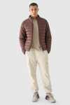 Men's Down Jacket With Synthetic Filling Brown 4F 4FWAW24TDJAM483-80S
