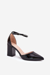 Lacquered Pumps With Pointed Toes On A Heel Black Nossabel