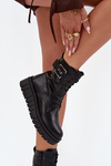 Women's platform ankle boots with decorative detail insulated black Lyrana