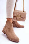 Women's Suede Flat Heel Boots Beige Liana