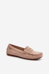 Women's Beige Faux Suede Loafers Rerceria
