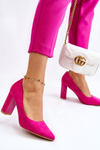 Suede Pumps On A Fashionable Heel Fuchsia Estellia