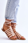 Women's Suede Roman Sandals Beige Sempre