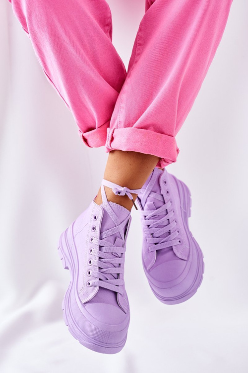 High Sneakers On A Chunky Sole Purple Trissy