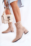 Suede Women's High Boots Beige Gloriss
