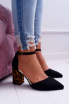 Women's Leopard Print Stiletto pumps Black Ferri