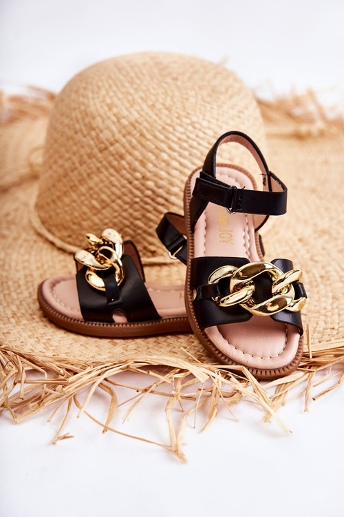 Children's Sandals With Velcro Black Layra