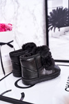 Children's Snow Boots Insulated With Fur Black Aurora