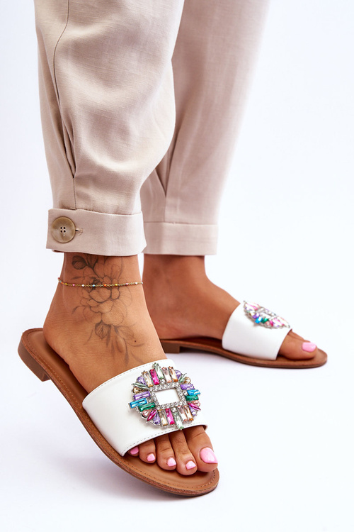 Women's Fashionable Sandals With Decoration White Halsey