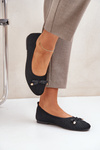 Mesh Ballet Flats With Bow Black Bianila