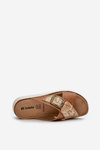 Comfortable Women's Slippers With Buckle Inblu CN000032 Camel