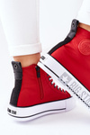 Trampki Wysokie Platforma Suwak Big Star Czerwone II274018