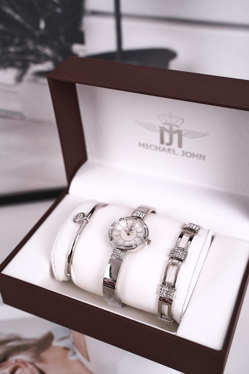 Set Women's Watch and Two Bracelet Michael John Silver
