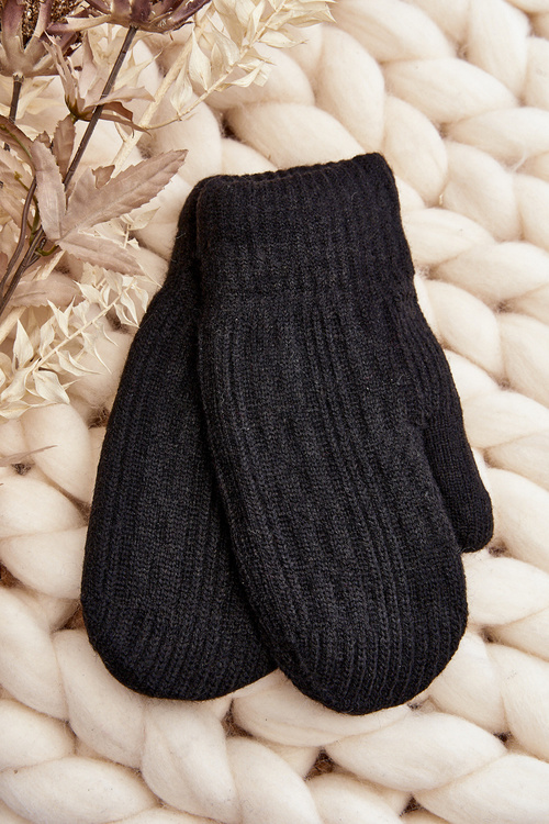 Warm Women's Fingerless Gloves Black