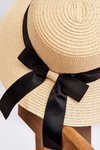 Classic Women's Hat With Bow Beige 
