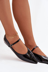 Patent leather Ballerinas with Strap Black Jarelle
