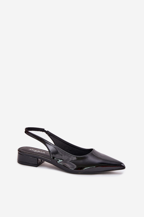 Lacquered Ballerinas On Low Heel Black Testori