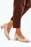 Women's Pumps With Pointed Toes On Heel Beige Merinette