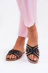 Womens Flat Sandals With Intertwining Straps Black Acimine