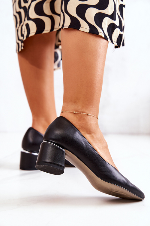 Leather Pumps Toe In Spitz Black Marilyn