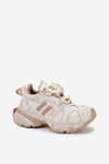 Damskie Sneakersy Skórzane Beżowe GOE RR2N4037 