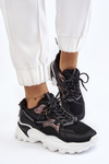 Women's Sport Shoes Laced On The Platform Black Minea