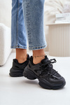 Damskie Sneakersy Masywna Podeszwa Czarne Amoserna