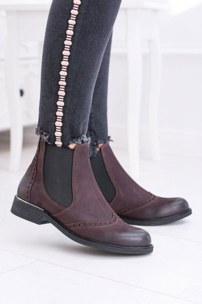 Women's Maroon Leather Stiletto Boots Fields