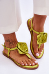 Women's Flip Flops With Fabric Rose Lime Carisma