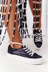 Glitter Sneakers On A Platform Black Luna
