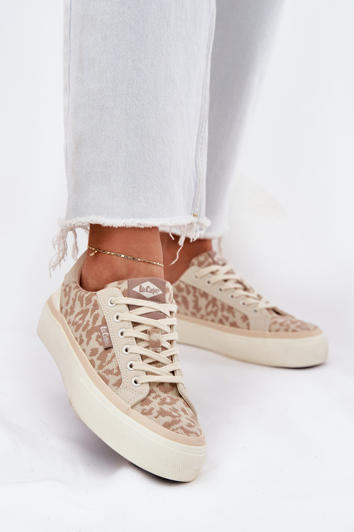 Low Women Sneakers Leopard Print Lee Cooper LCW-25-02-3330L Beige