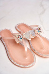 Women's Rubber Zircons Pink Nude Flip-Flops Lissy