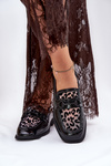 Leather Patent Moccasins With Mesh Black Vinceza 31931