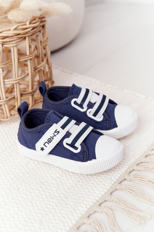 Children's Sneakers With Velcro Navy Blue News