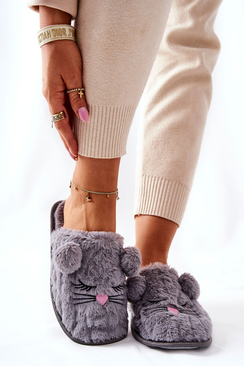 Soft Slippers Mouse with Ears Grey Luise