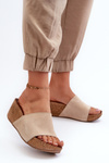 Zazoo 40311 Suede Women's Wedge Sandals in Beige