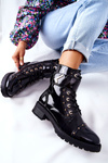 Insulated Lacquered Boots Black Colira