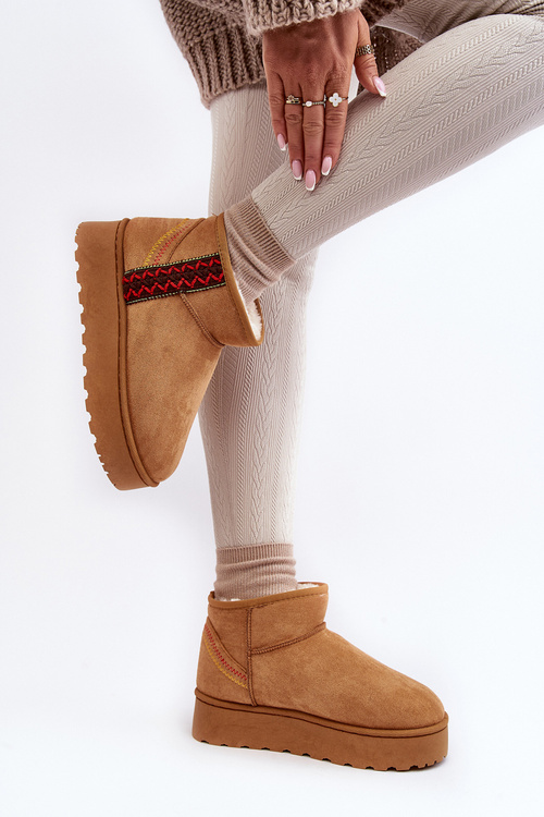 Women's Snow Boots On Platform Insulated Camel Lomessa