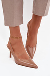 Patent Leather Pumps on High Heel Dark Beige Phelia