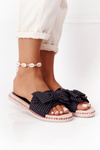 Rubber Slippers With A Bow Black Gabriell
