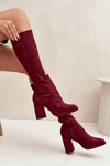 Women's Boots with Stitching on Block Heel Bordeaux Brivana