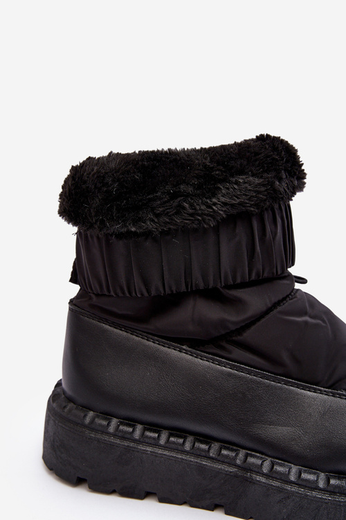 Women's snow boots with thick sole black Lureta