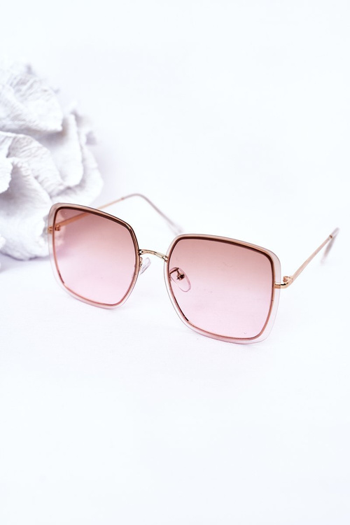 Gold Square Sunglasses Brown-Pink Ombre