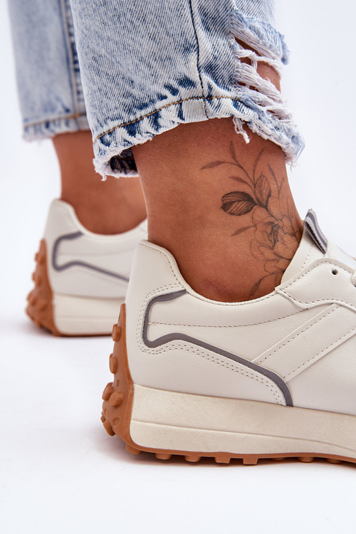 Women's Leather Sport Shoes Beige Faro